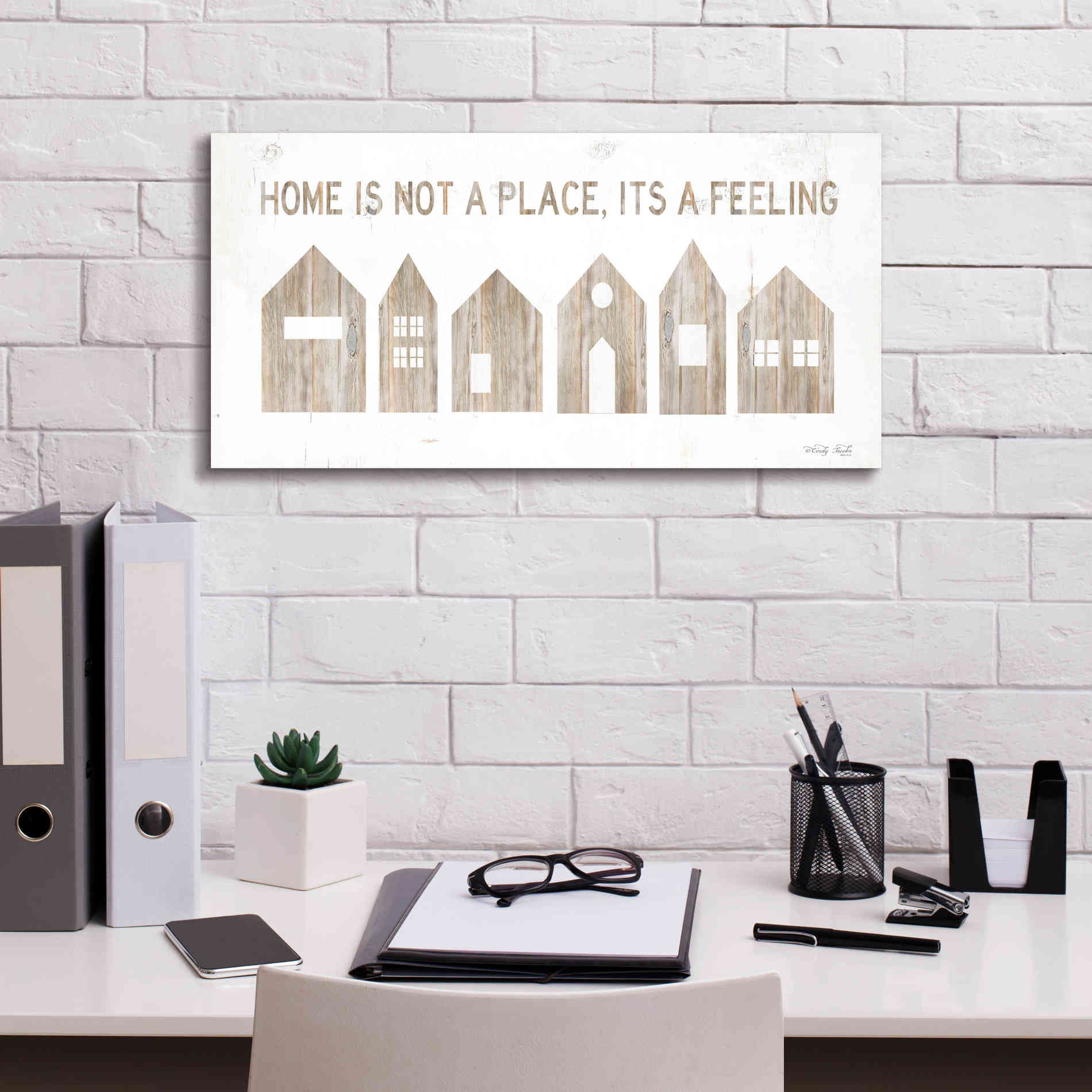 'Home is Not a Place' by Cindy Jacobs, Canvas Wall Art,24 x 12