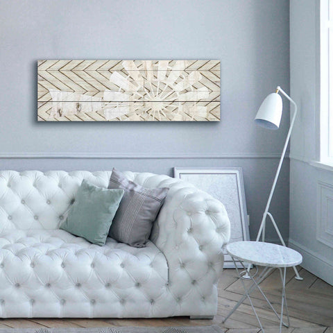 Image of 'Windmill on Wood Slats' by Cindy Jacobs, Canvas Wall Art,60 x 20