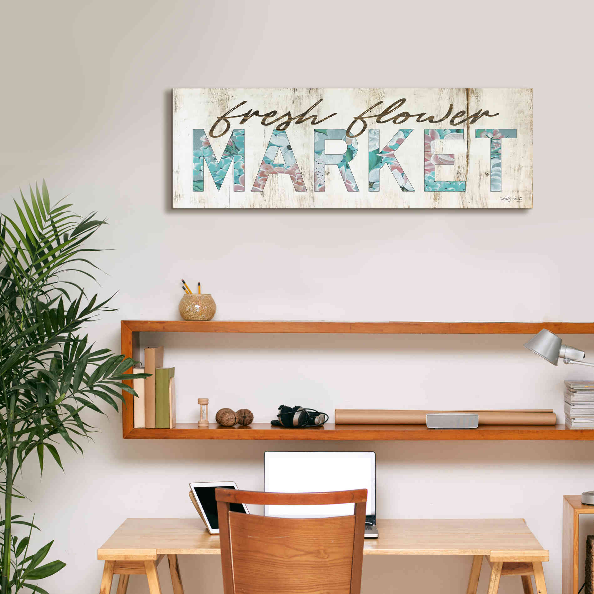 'Fresh Flower Market' by Cindy Jacobs, Canvas Wall Art,36 x 12