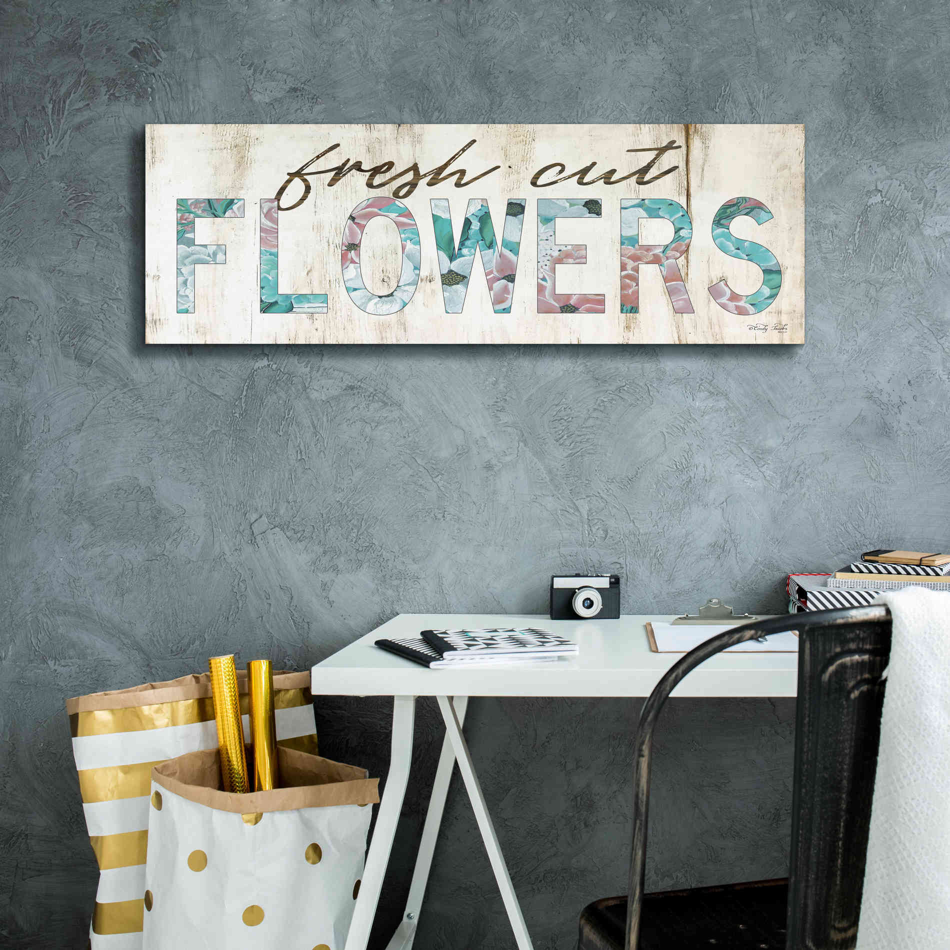 'Fresh Cut Flowers' by Cindy Jacobs, Canvas Wall Art,36 x 12