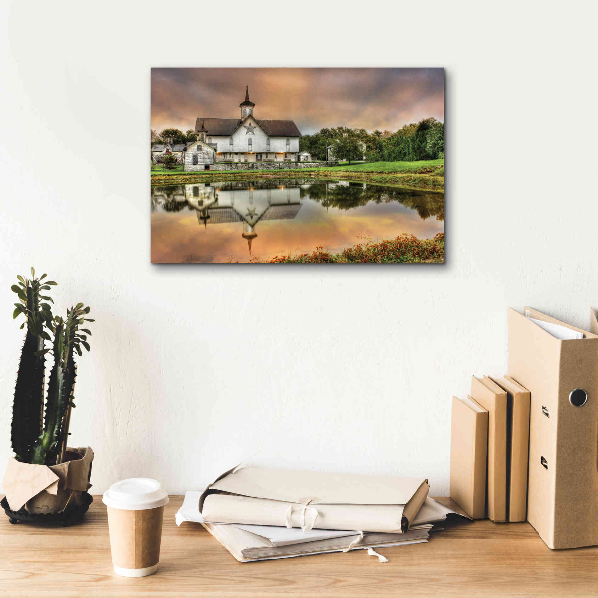 'Star Barn' by Lori Deiter, Canvas Wall Art,18 x 12