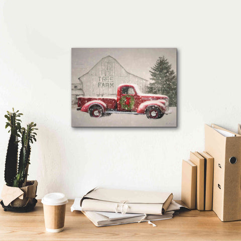 Image of 'Tree Farm With Truck' by Lori Deiter, Canvas Wall Art,16 x 12