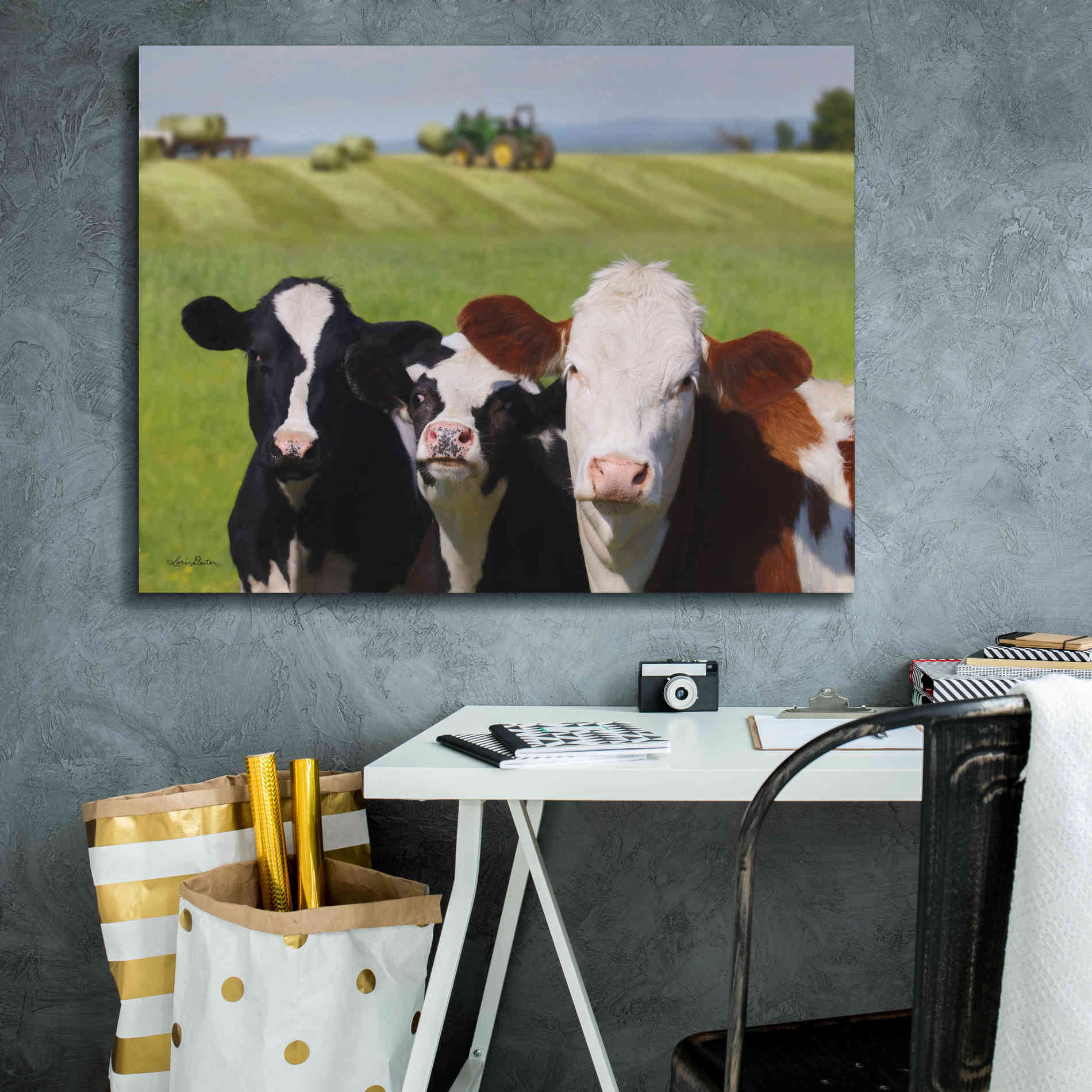 'Making Hay' by Lori Deiter, Canvas Wall Art,34 x 26