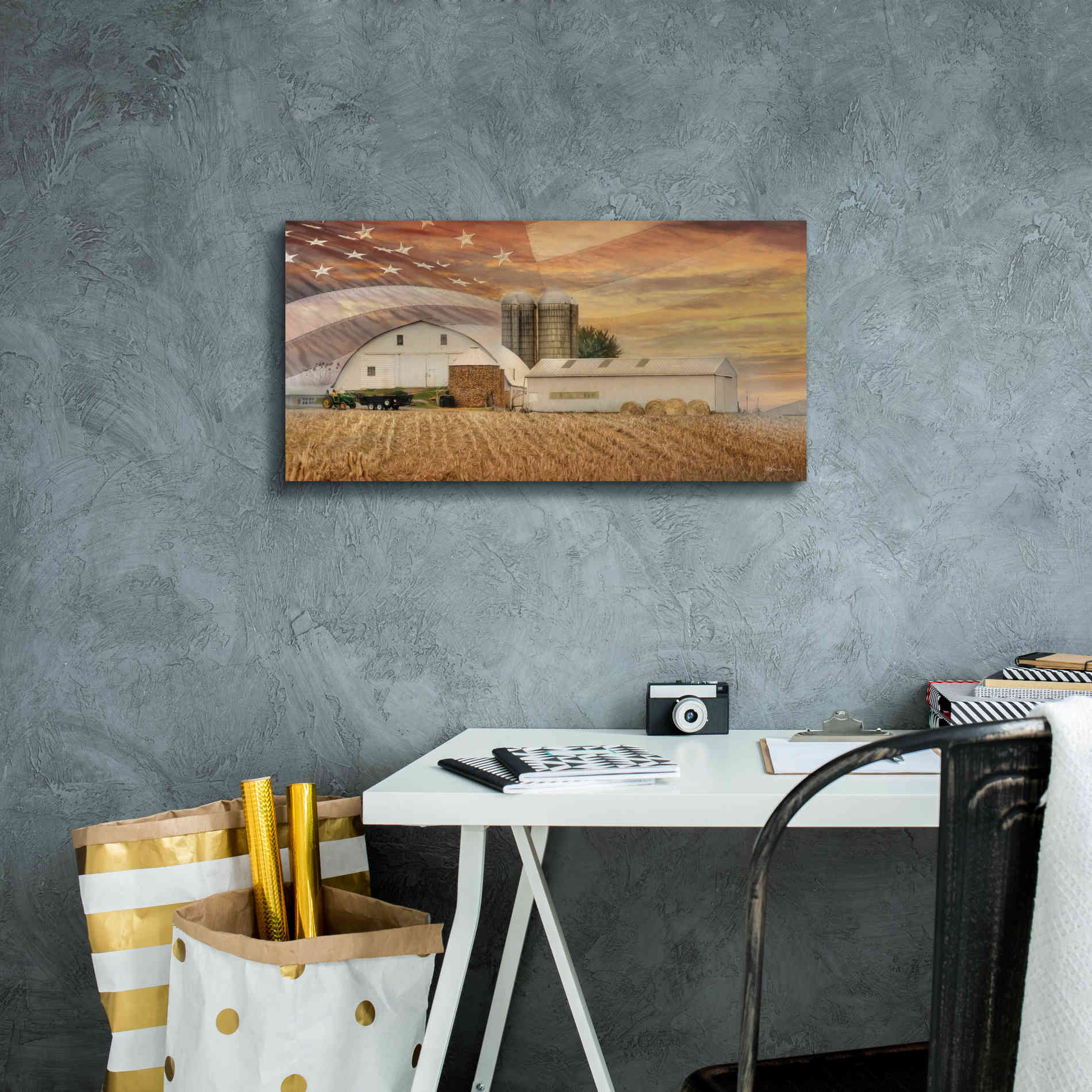 'American Farmland' by Lori Deiter, Canvas Wall Art,24 x 12