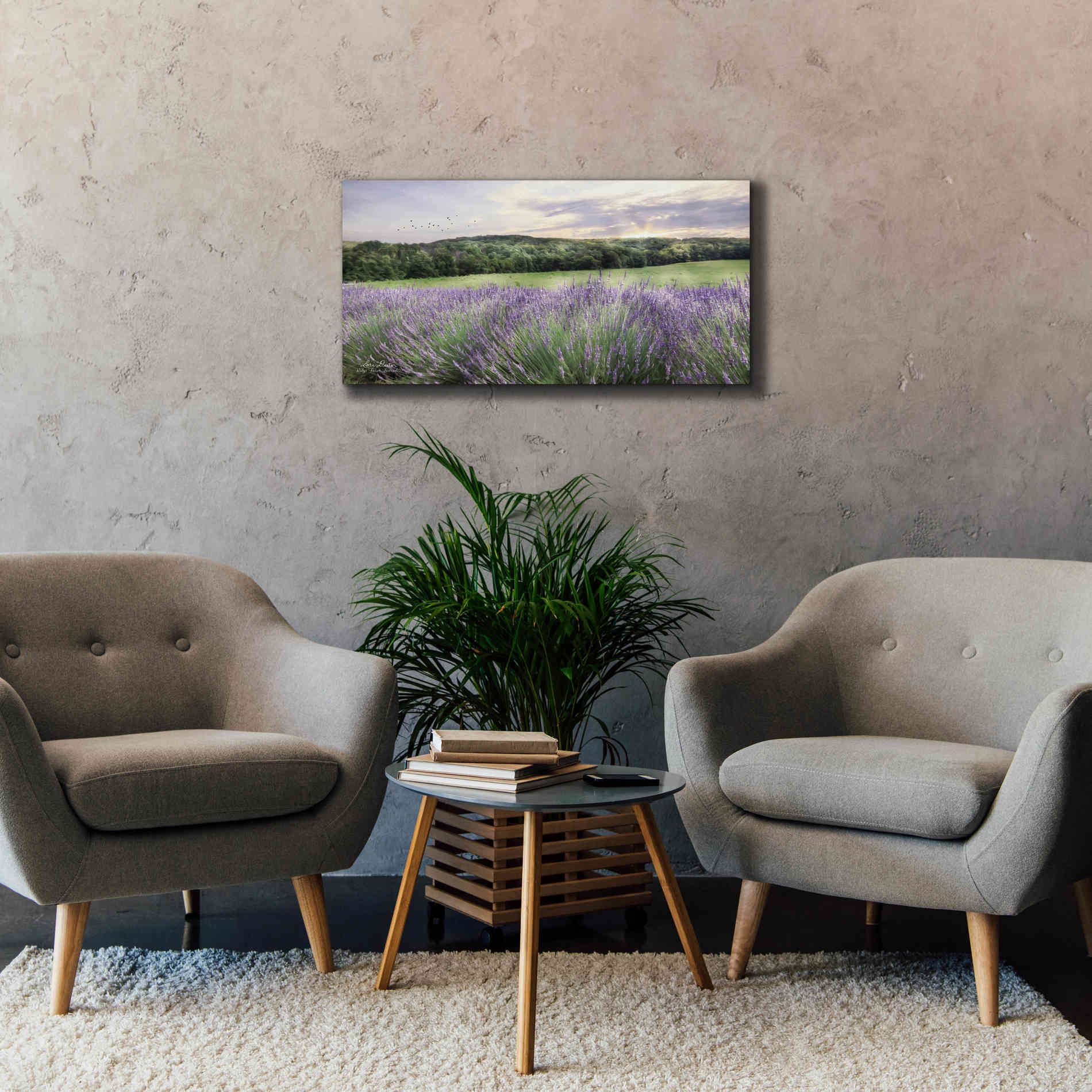 'Lavender Fields' by Lori Deiter, Canvas Wall Art,40 x 20