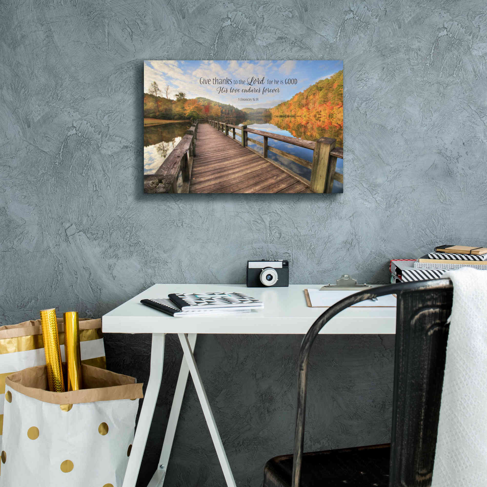 'Give Thanks to the Lord' by Lori Deiter, Canvas Wall Art,18 x 12