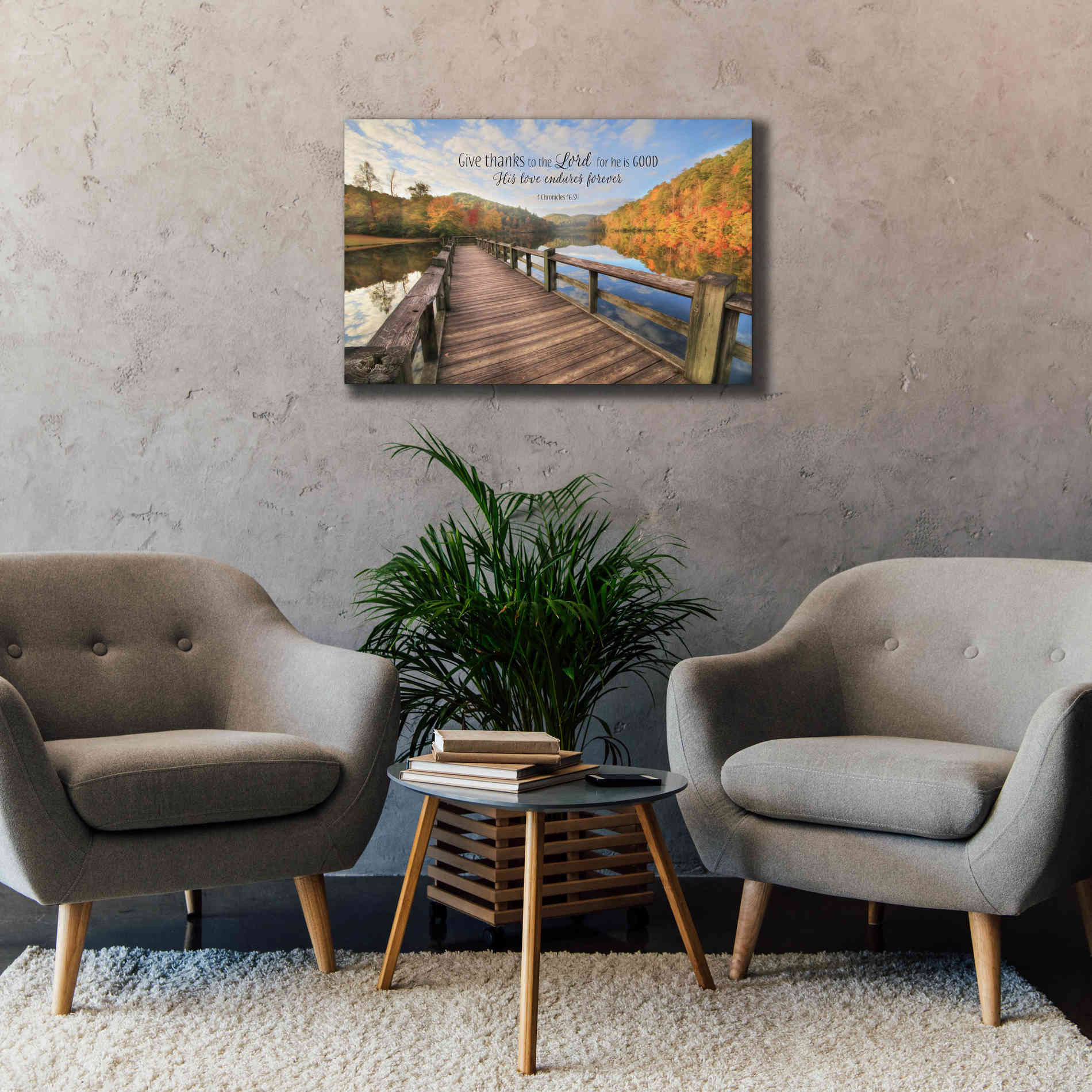 'Give Thanks to the Lord' by Lori Deiter, Canvas Wall Art,40 x 26