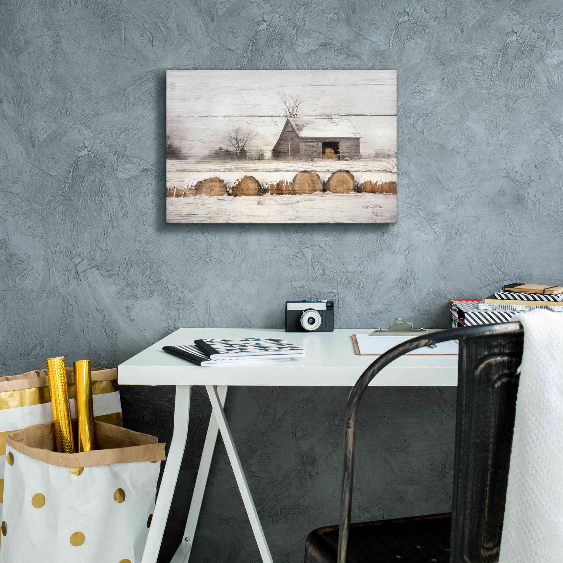 'Vermont Hay' by Lori Deiter, Canvas Wall Art,18 x 12