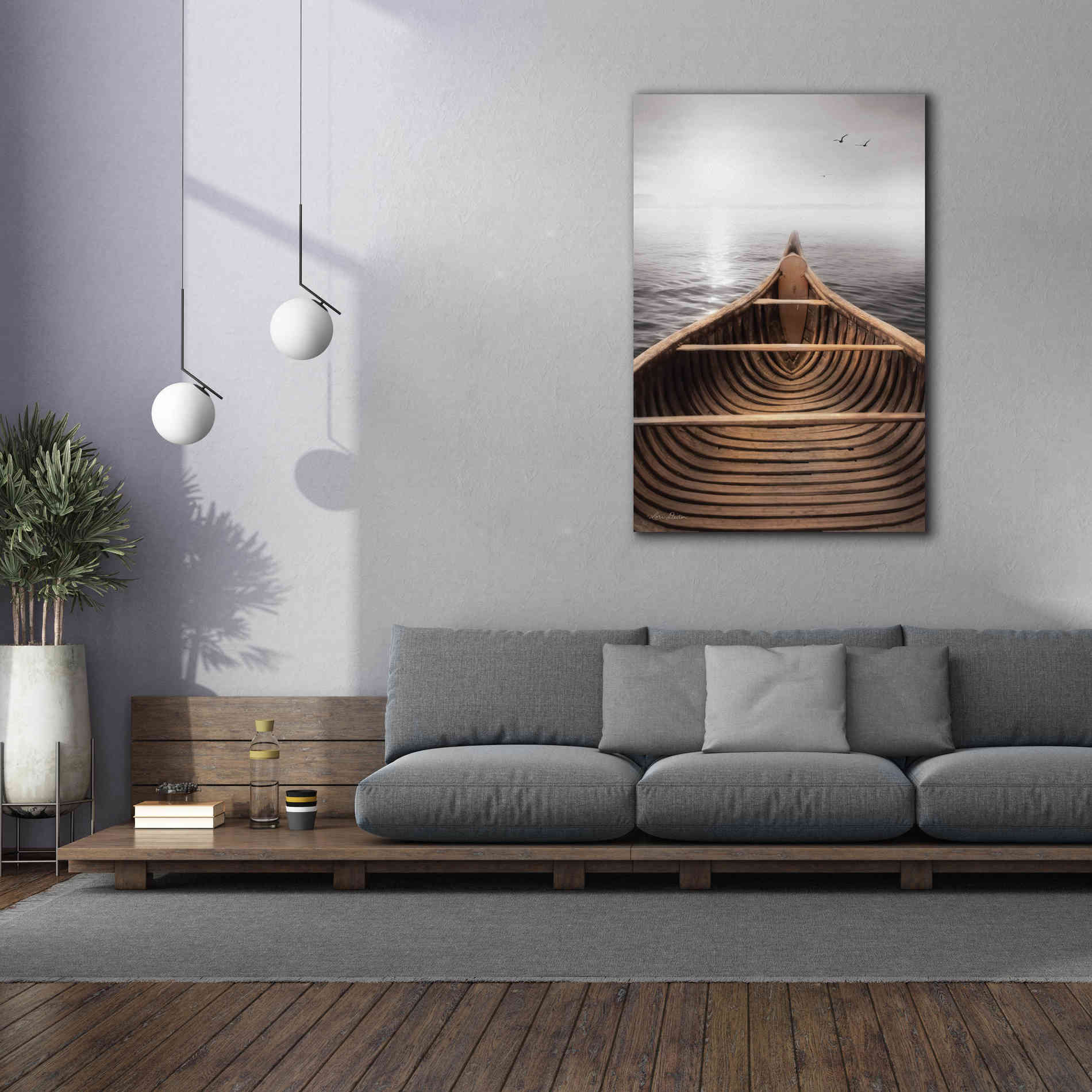 'Old Wooden Canoe' by Lori Deiter, Canvas Wall Art,40 x 60