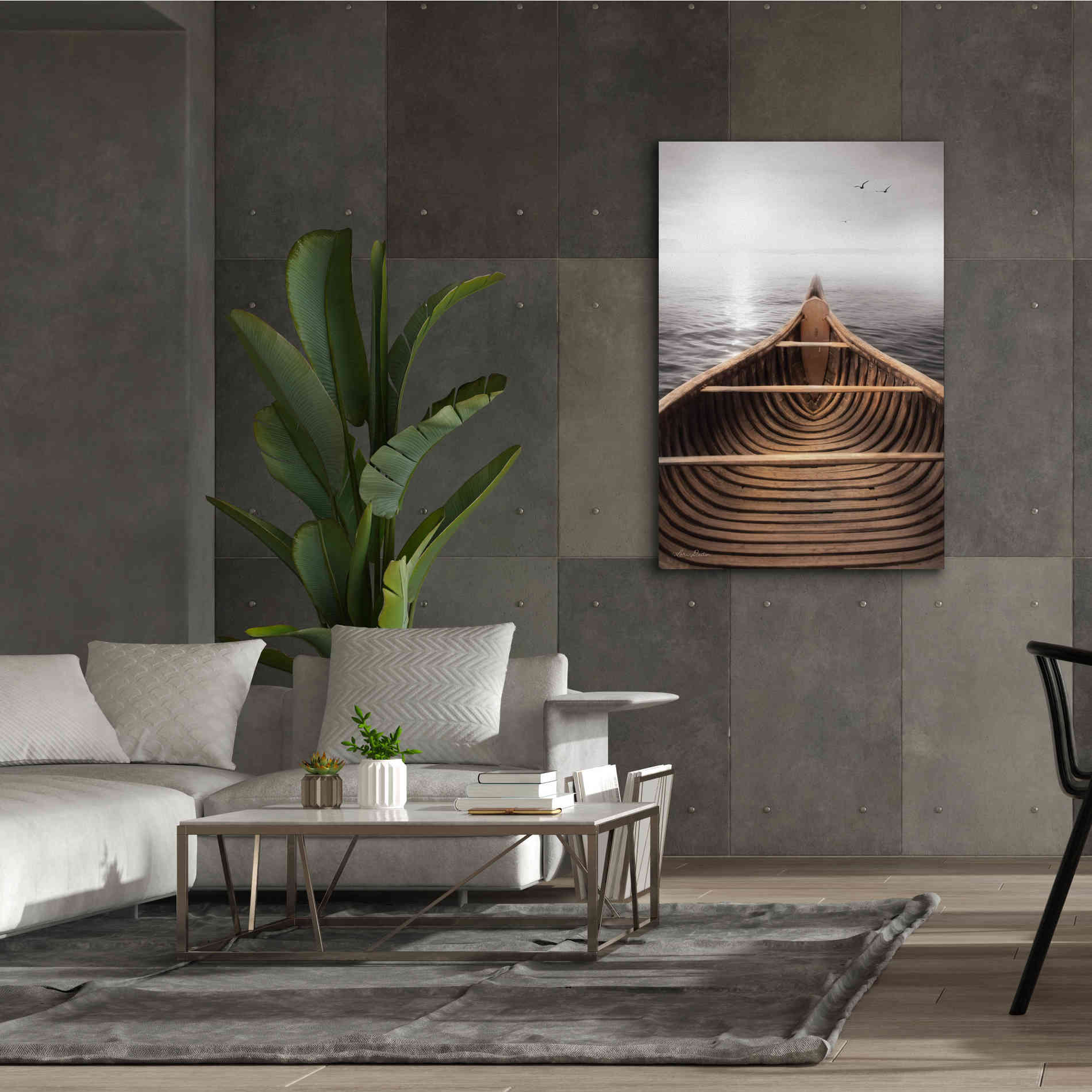 'Old Wooden Canoe' by Lori Deiter, Canvas Wall Art,40 x 60