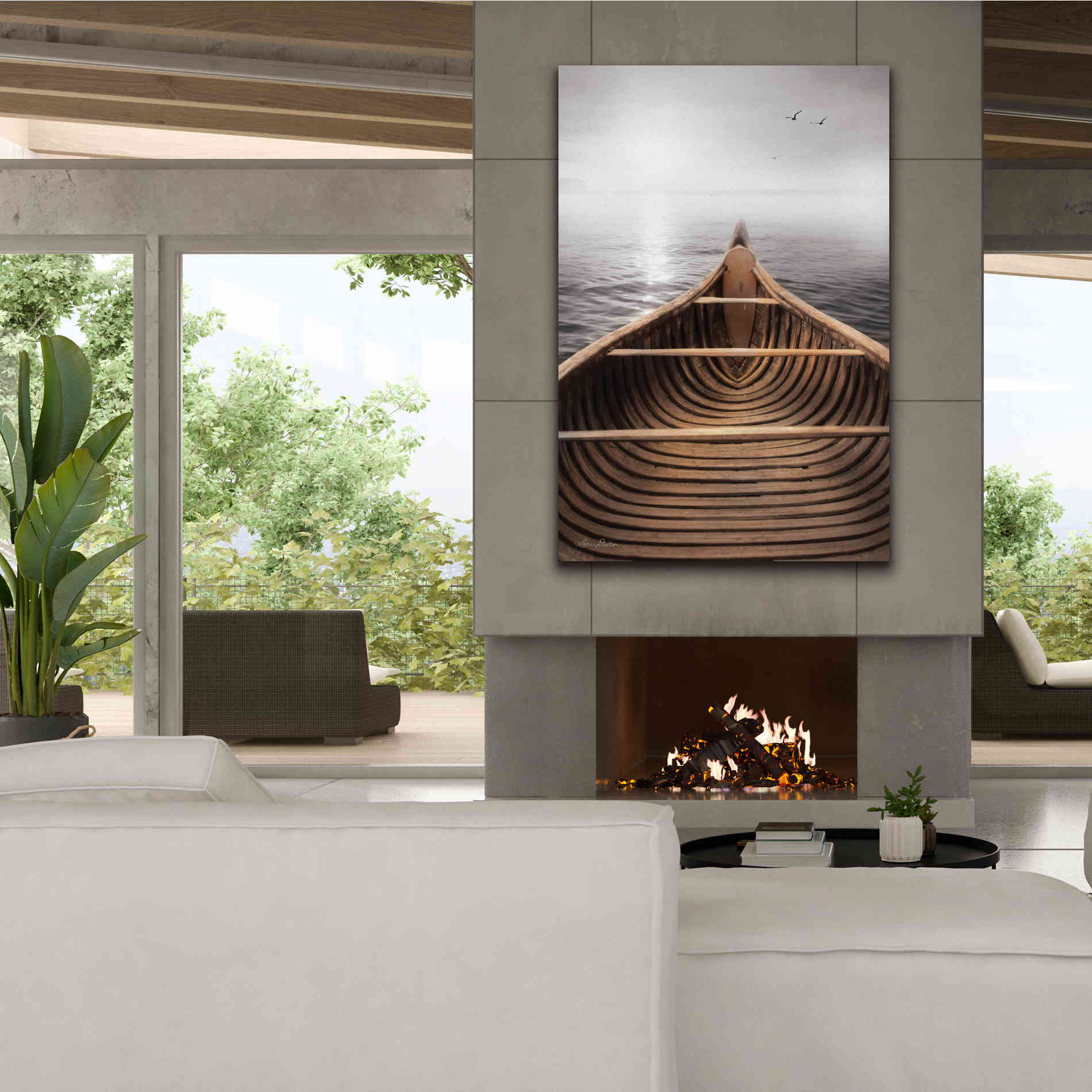 'Old Wooden Canoe' by Lori Deiter, Canvas Wall Art,40 x 60