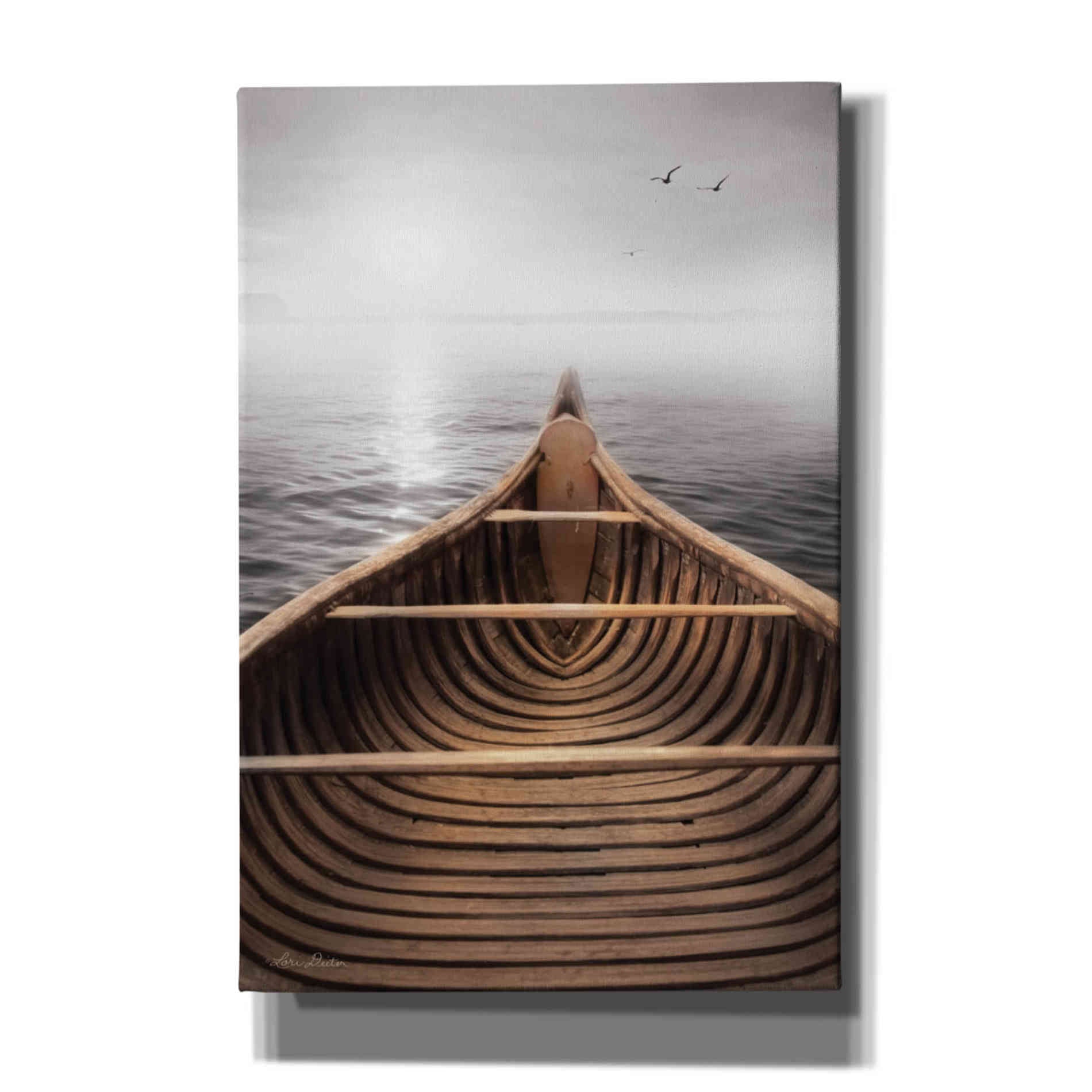 'Old Wooden Canoe' by Lori Deiter, Canvas Wall Art