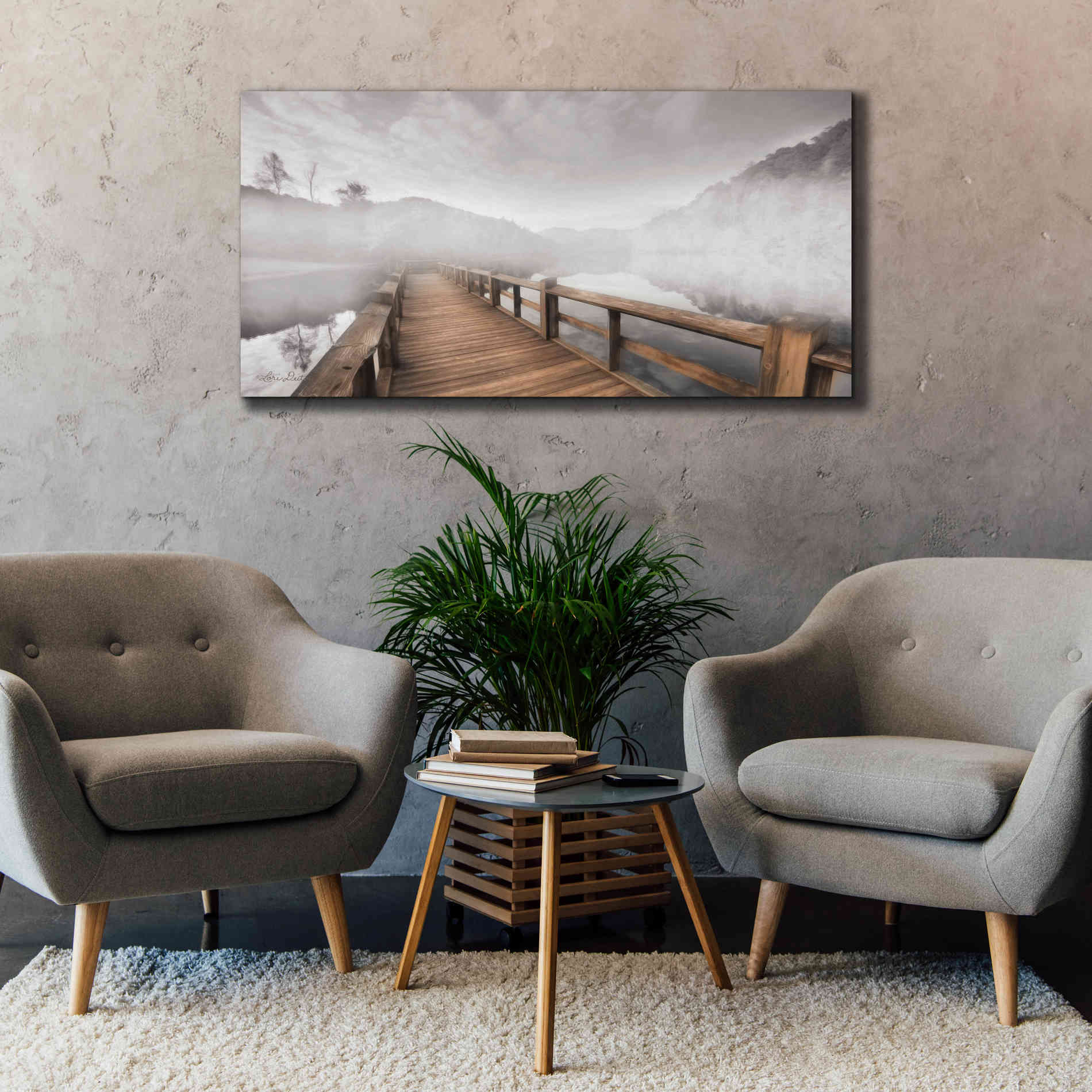 'Lake Cherokee Dock' by Lori Deiter, Canvas Wall Art,60 x 30