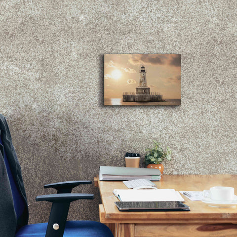 Image of 'Charity Shoal Lighthouse' by Lori Deiter, Canvas Wall Art,18 x 12