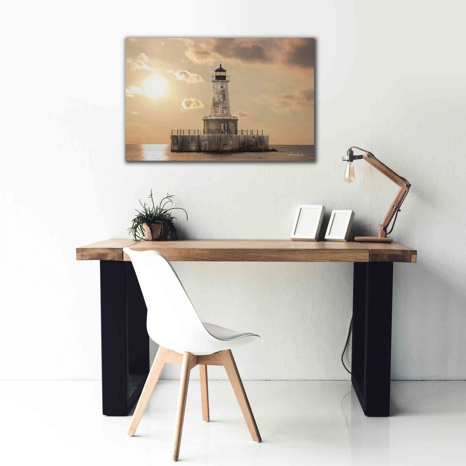 'Charity Shoal Lighthouse' by Lori Deiter, Canvas Wall Art,40 x 26