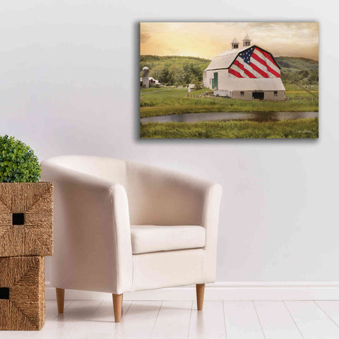 Image of 'Flag Barn' by Lori Deiter, Canvas Wall Art,40 x 26