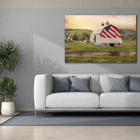 Image of 'Flag Barn' by Lori Deiter, Canvas Wall Art,60 x 40