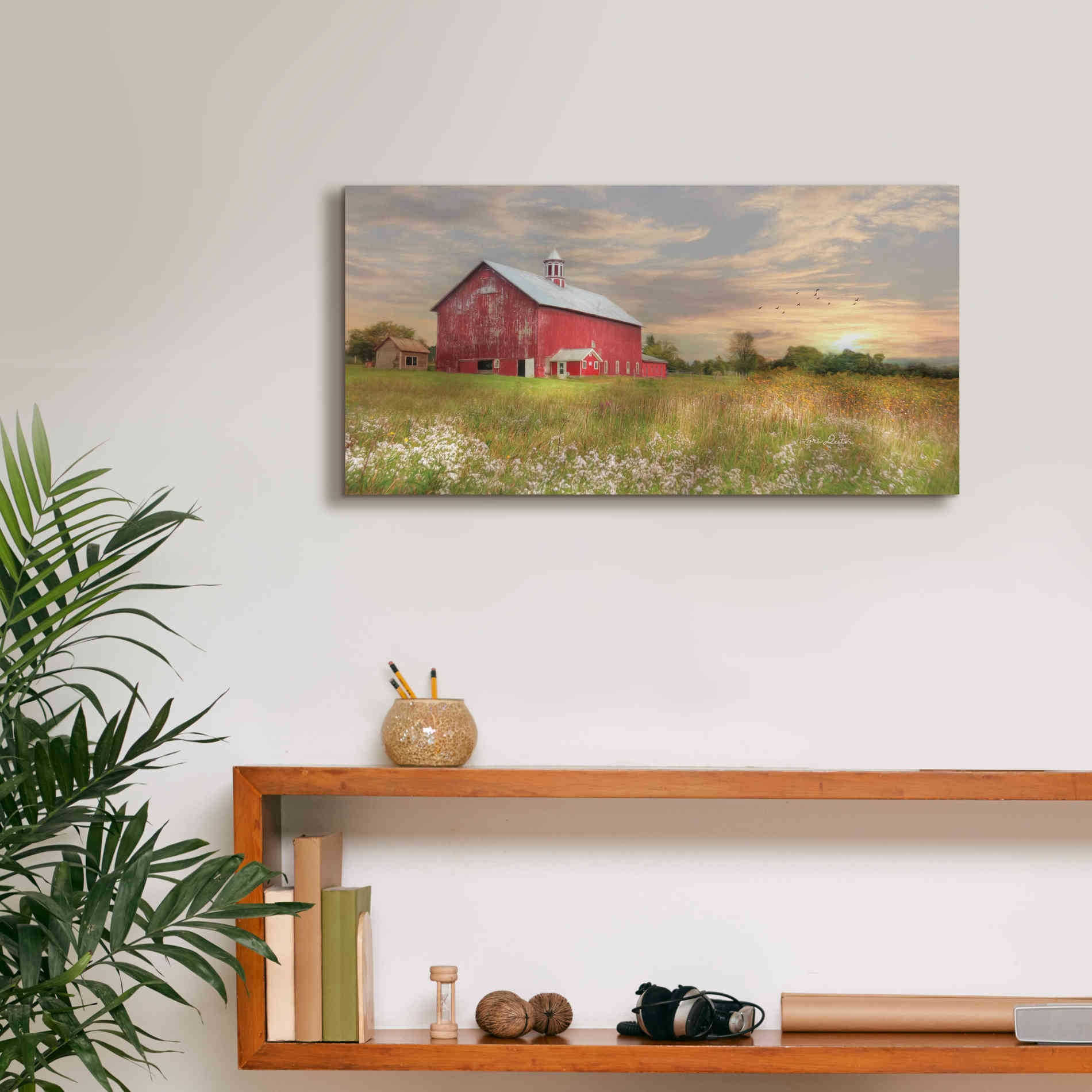 'Vermont Landscape' by Lori Deiter, Canvas Wall Art,24 x 12