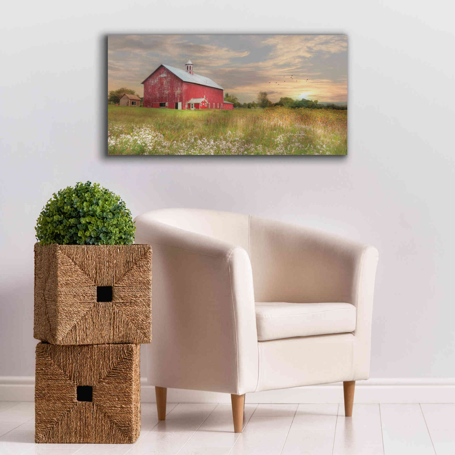 'Vermont Landscape' by Lori Deiter, Canvas Wall Art,40 x 20