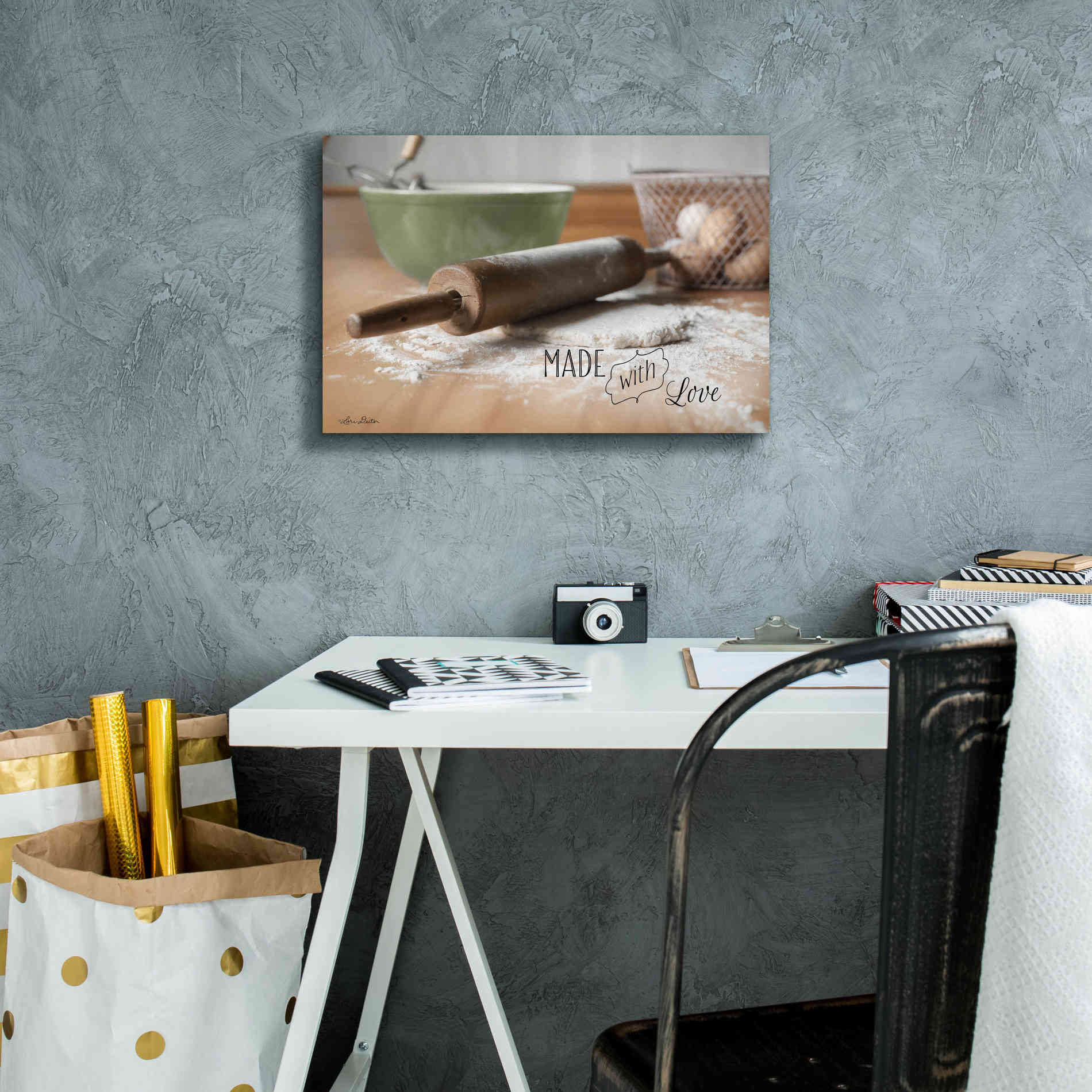 'Made with Love' by Lori Deiter, Canvas Wall Art,18 x 12