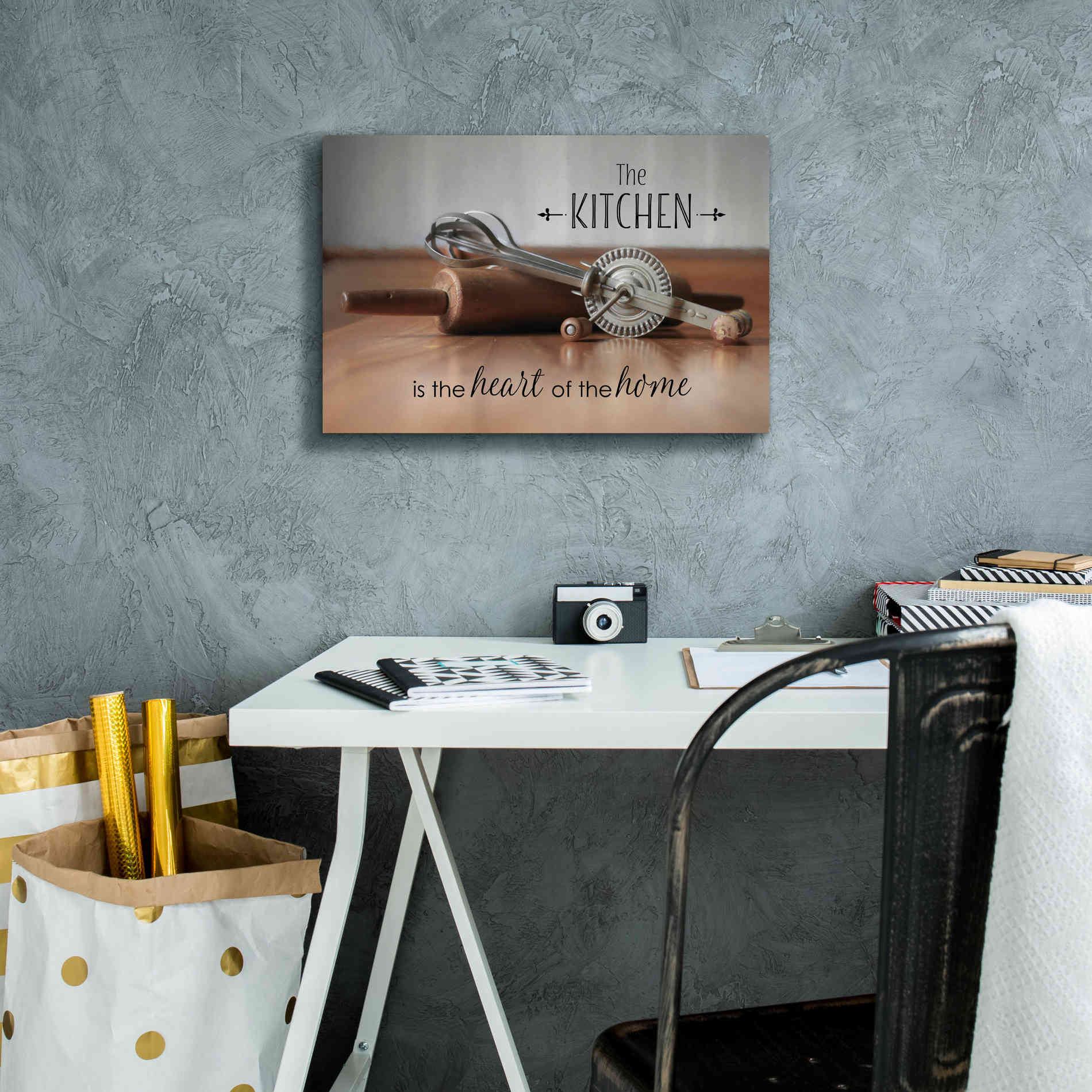 'The Kitchen is the Heart of the Home' by Lori Deiter, Canvas Wall Art,18 x 12