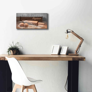 'A Messy Kitchen is a Sign of Happiness' by Lori Deiter, Canvas Wall Art,24 x 12
