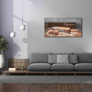 'A Messy Kitchen is a Sign of Happiness' by Lori Deiter, Canvas Wall Art,60 x 30