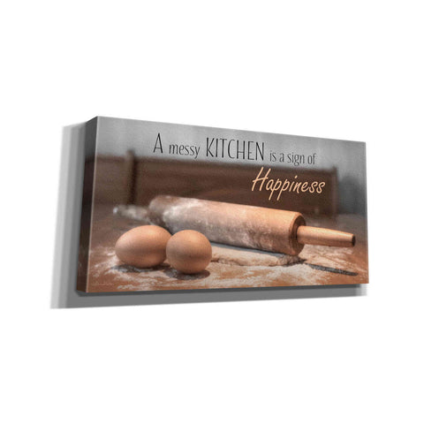 Image of 'A Messy Kitchen is a Sign of Happiness' by Lori Deiter, Canvas Wall Art
