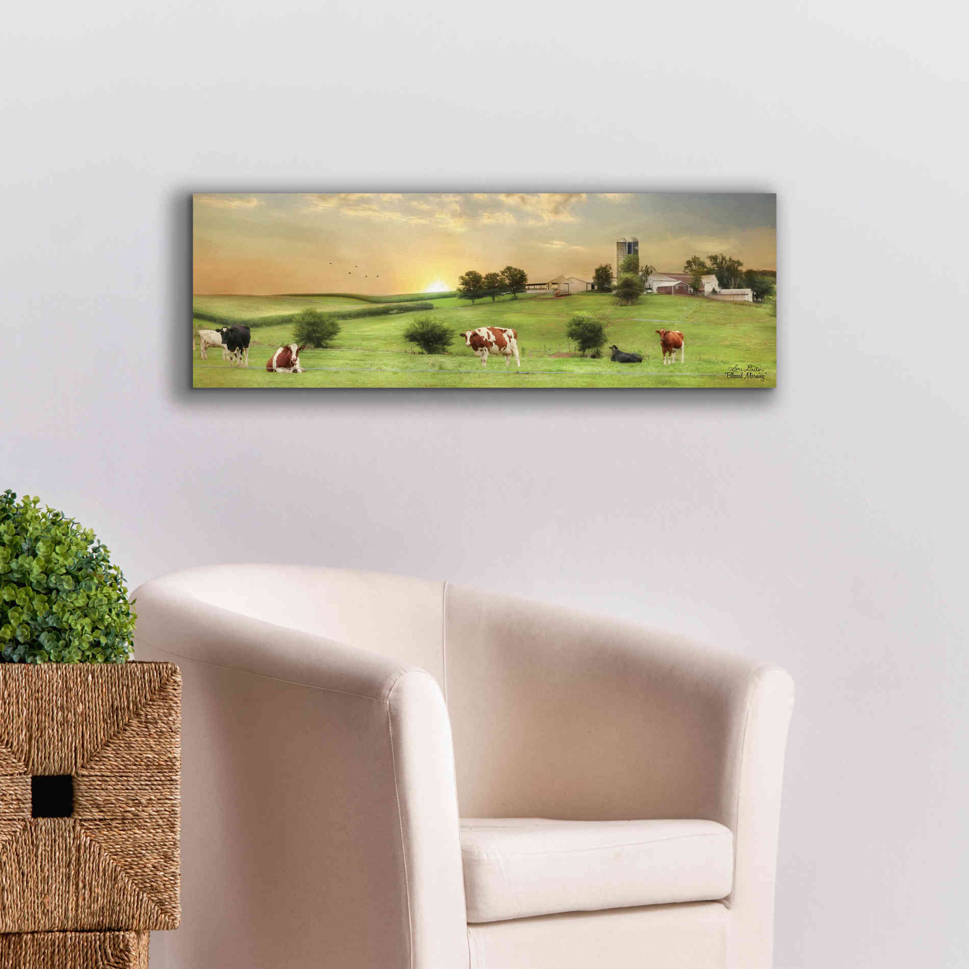 'Blessed Morning' by Lori Deiter, Canvas Wall Art,36 x 12