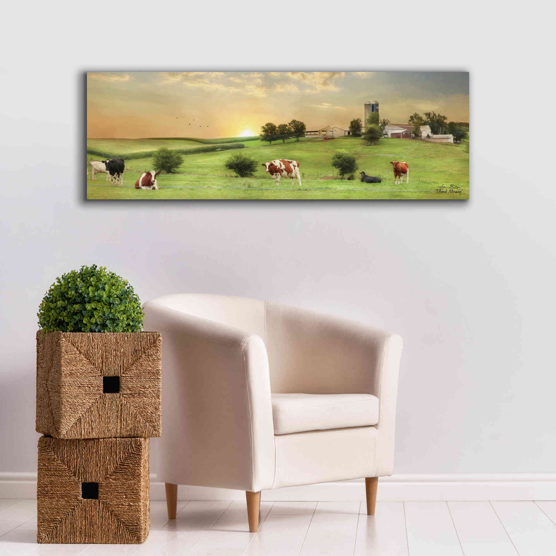 'Blessed Morning' by Lori Deiter, Canvas Wall Art,60 x 20