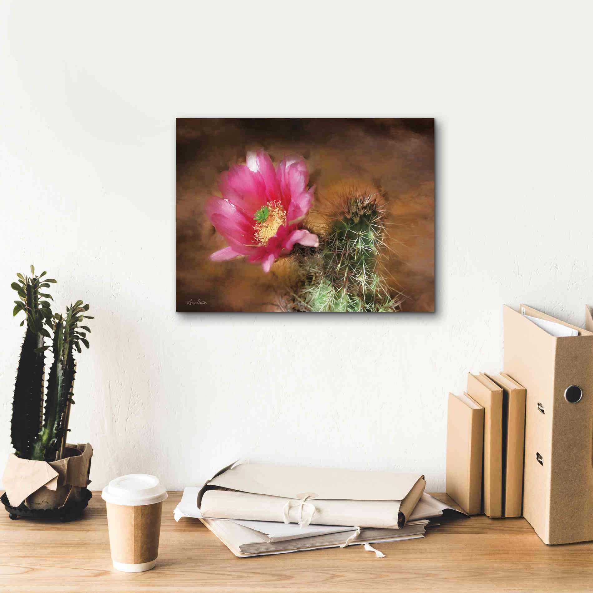 'Vibrant Cactus Flower' by Lori Deiter, Canvas Wall Art,16 x 12