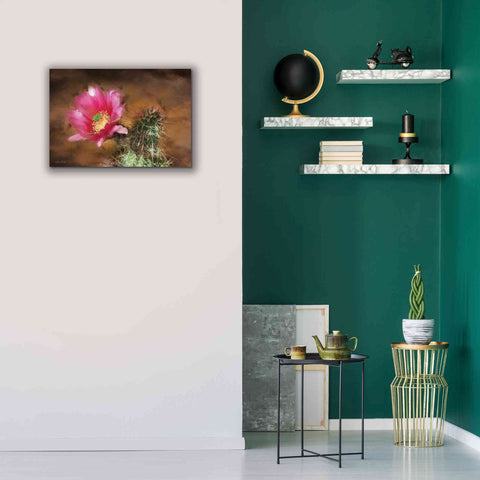 Image of 'Vibrant Cactus Flower' by Lori Deiter, Canvas Wall Art,26 x 18