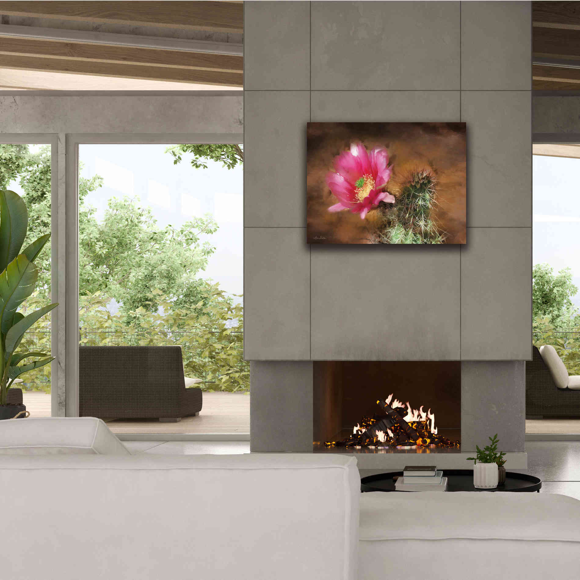 'Vibrant Cactus Flower' by Lori Deiter, Canvas Wall Art,34 x 26