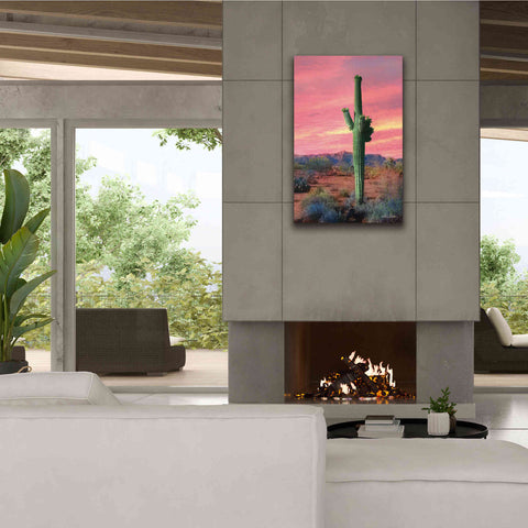 Image of 'Vibrant Cactus Sunset' by Lori Deiter, Canvas Wall Art,26 x 40