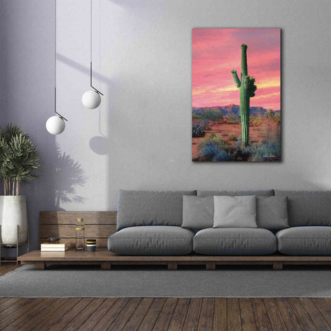 Image of 'Vibrant Cactus Sunset' by Lori Deiter, Canvas Wall Art,40 x 60