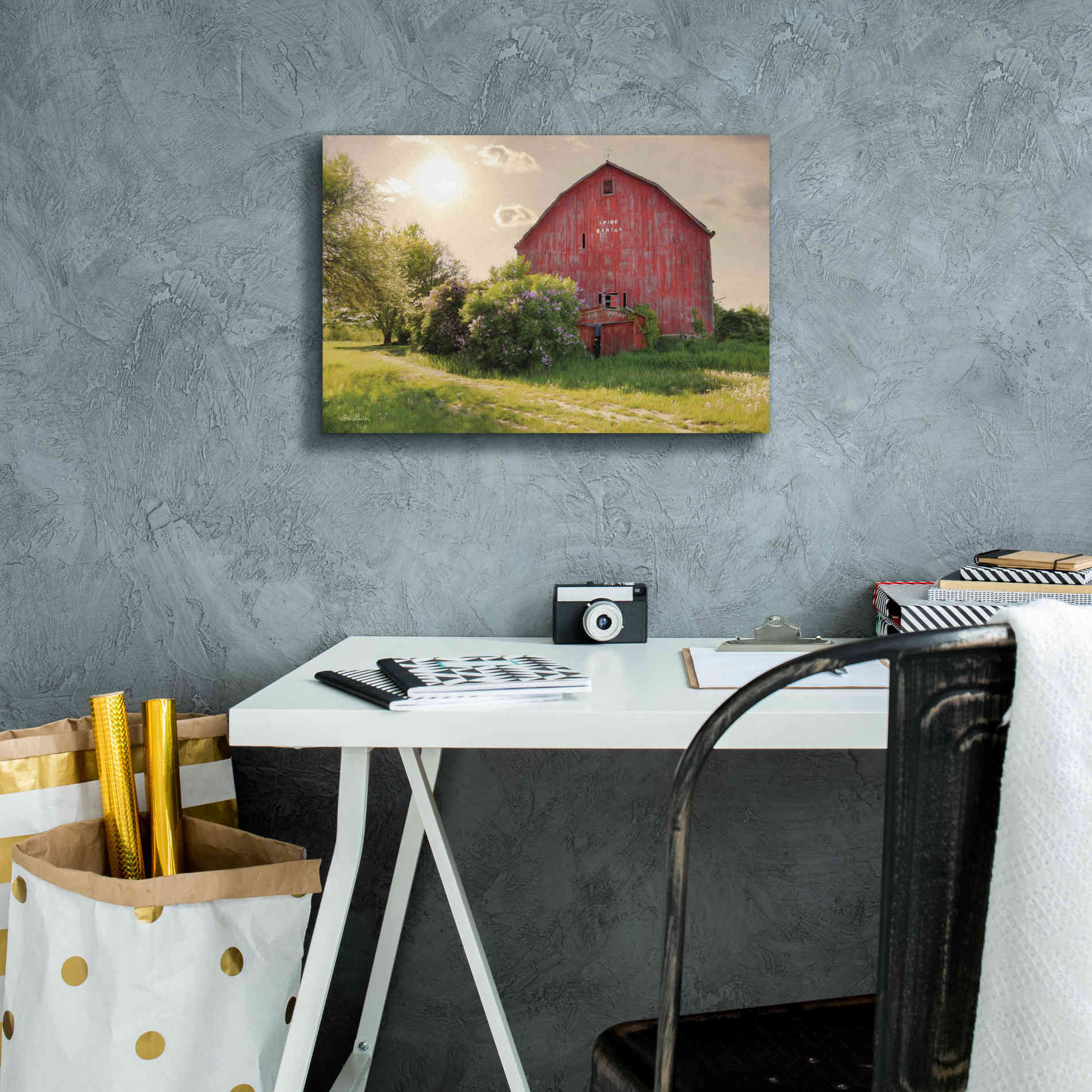 'Spide Barton Barn' by Lori Deiter, Canvas Wall Art,18 x 12