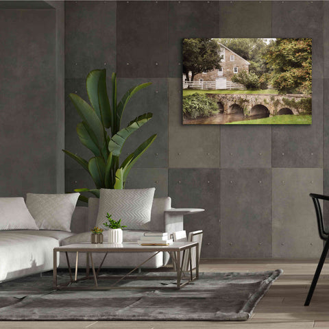 Image of 'Old Stone Barn and Bridge' by Lori Deiter, Canvas Wall Art,60 x 40