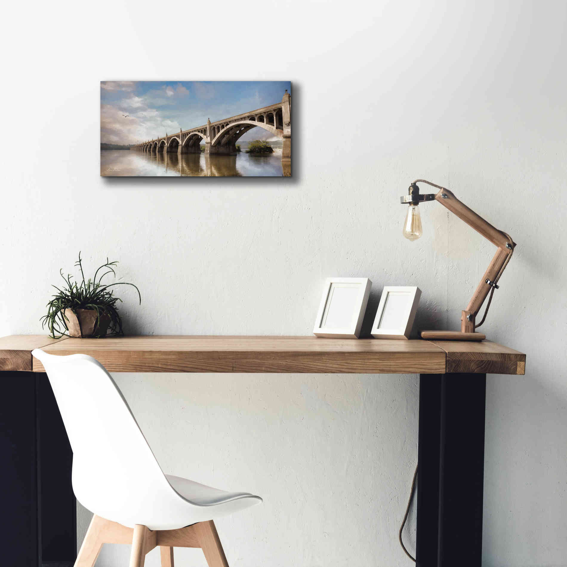 'Columbia Wrightsville Bridge' by Lori Deiter, Canvas Wall Art,24 x 12
