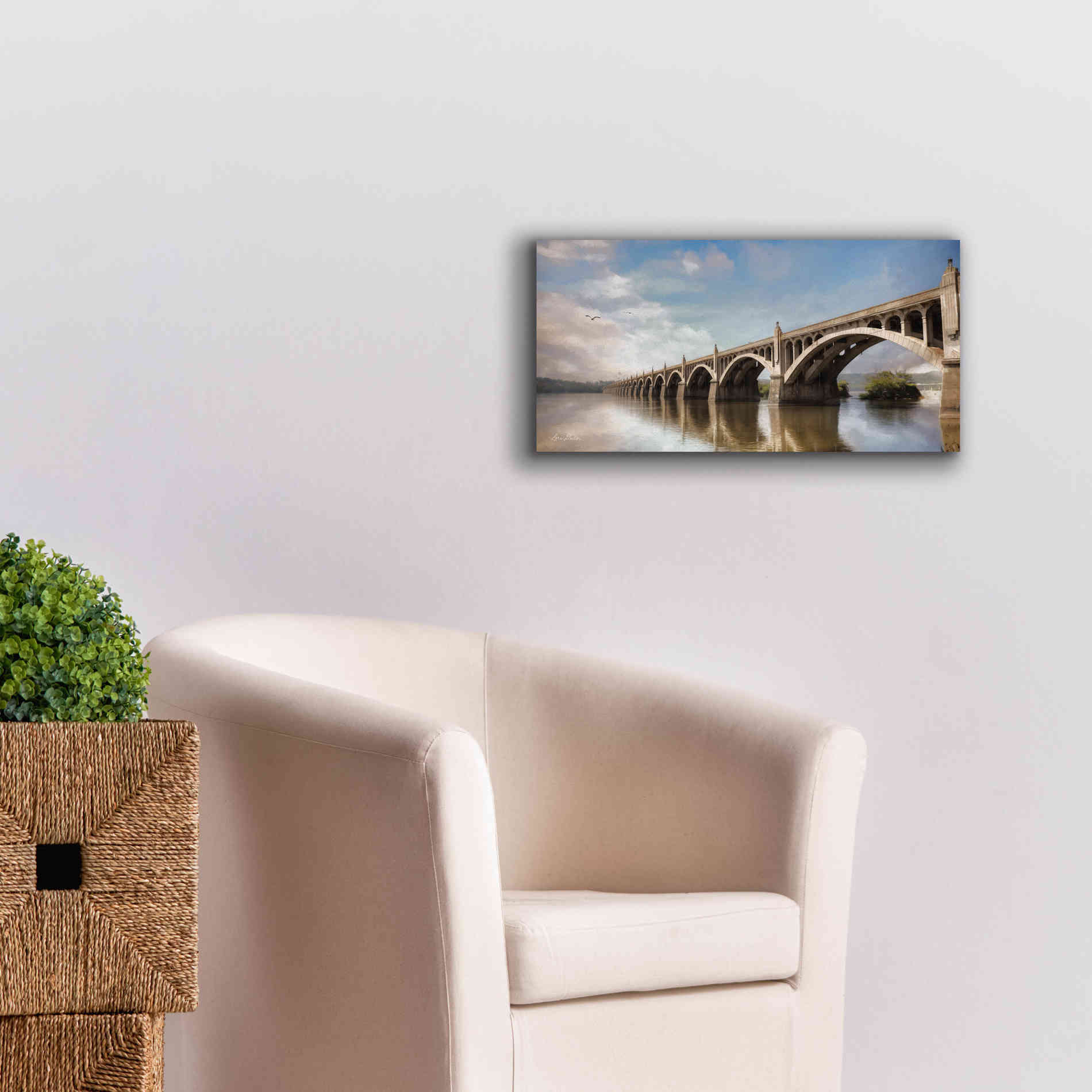 'Columbia Wrightsville Bridge' by Lori Deiter, Canvas Wall Art,24 x 12