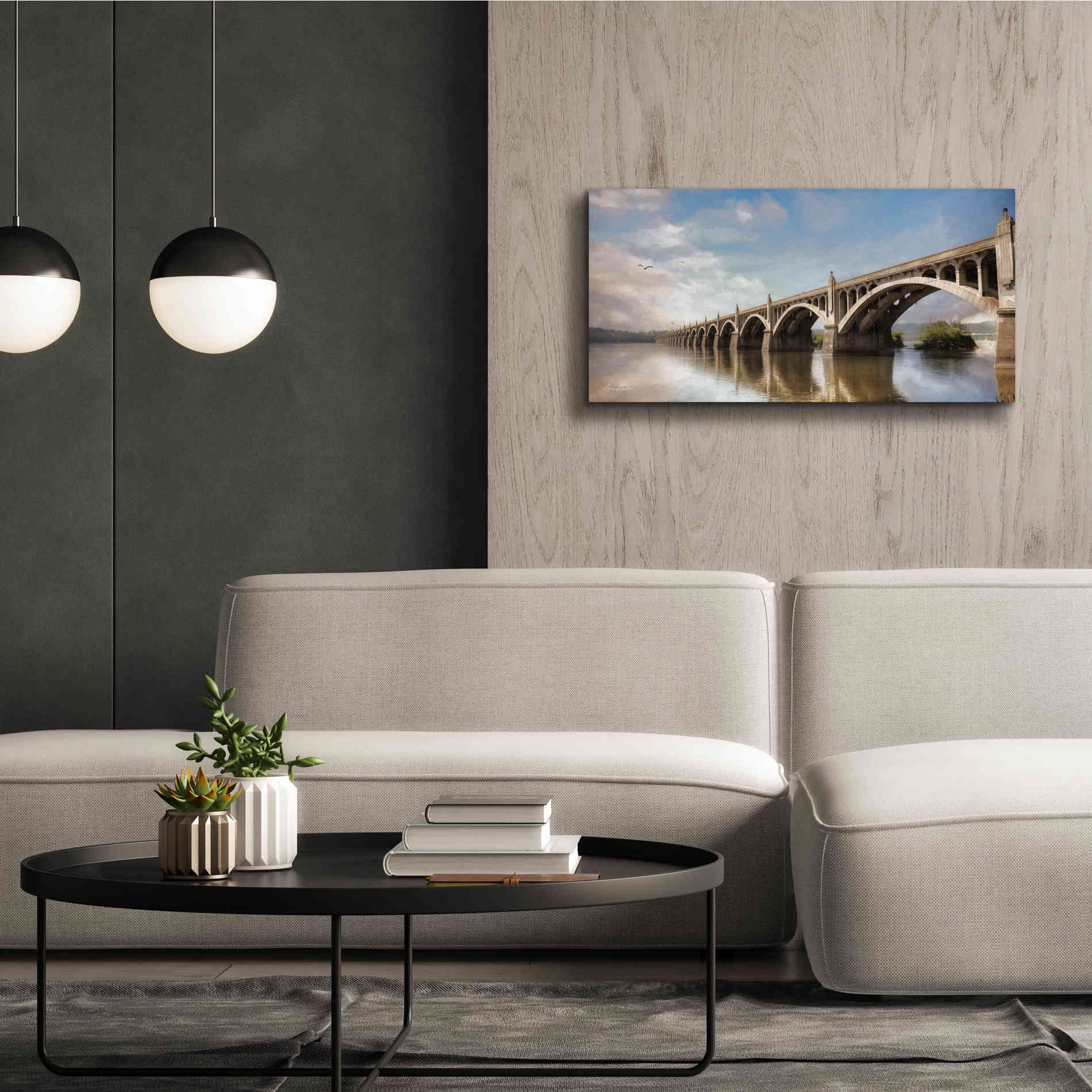 'Columbia Wrightsville Bridge' by Lori Deiter, Canvas Wall Art,40 x 20