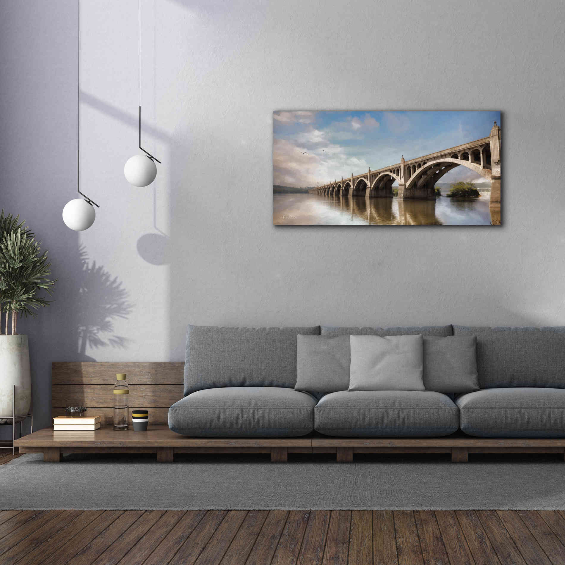 'Columbia Wrightsville Bridge' by Lori Deiter, Canvas Wall Art,60 x 30