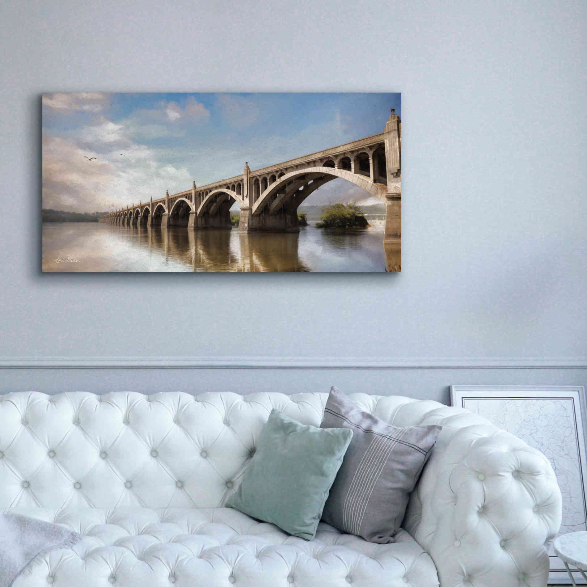 'Columbia Wrightsville Bridge' by Lori Deiter, Canvas Wall Art,60 x 30