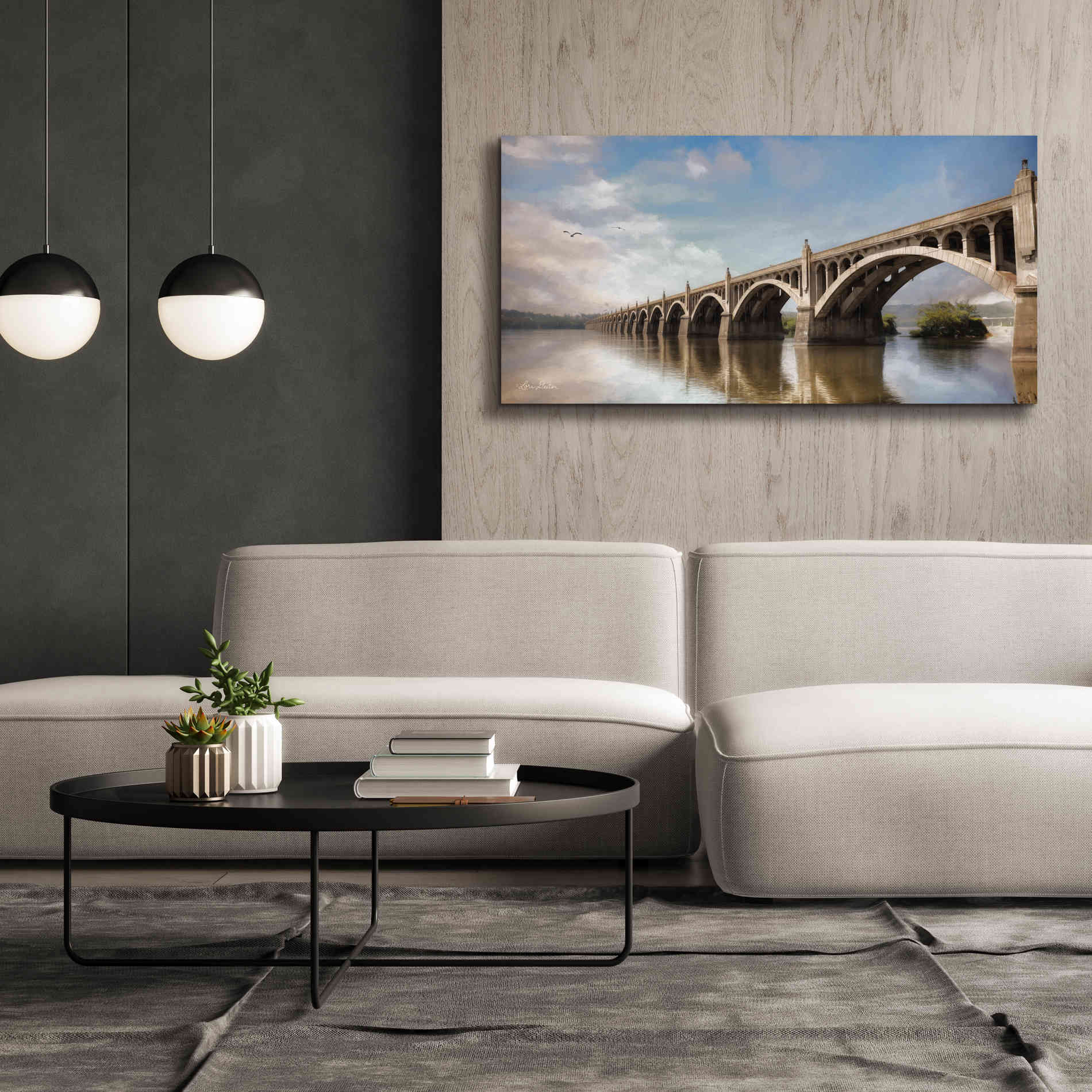 'Columbia Wrightsville Bridge' by Lori Deiter, Canvas Wall Art,60 x 30