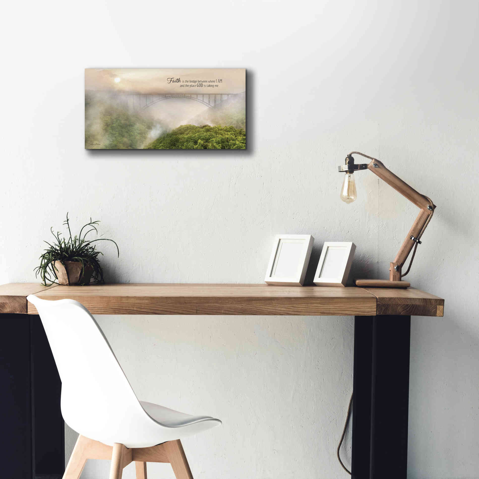 'Faith is the Bridge' by Lori Deiter, Canvas Wall Art,24 x 12