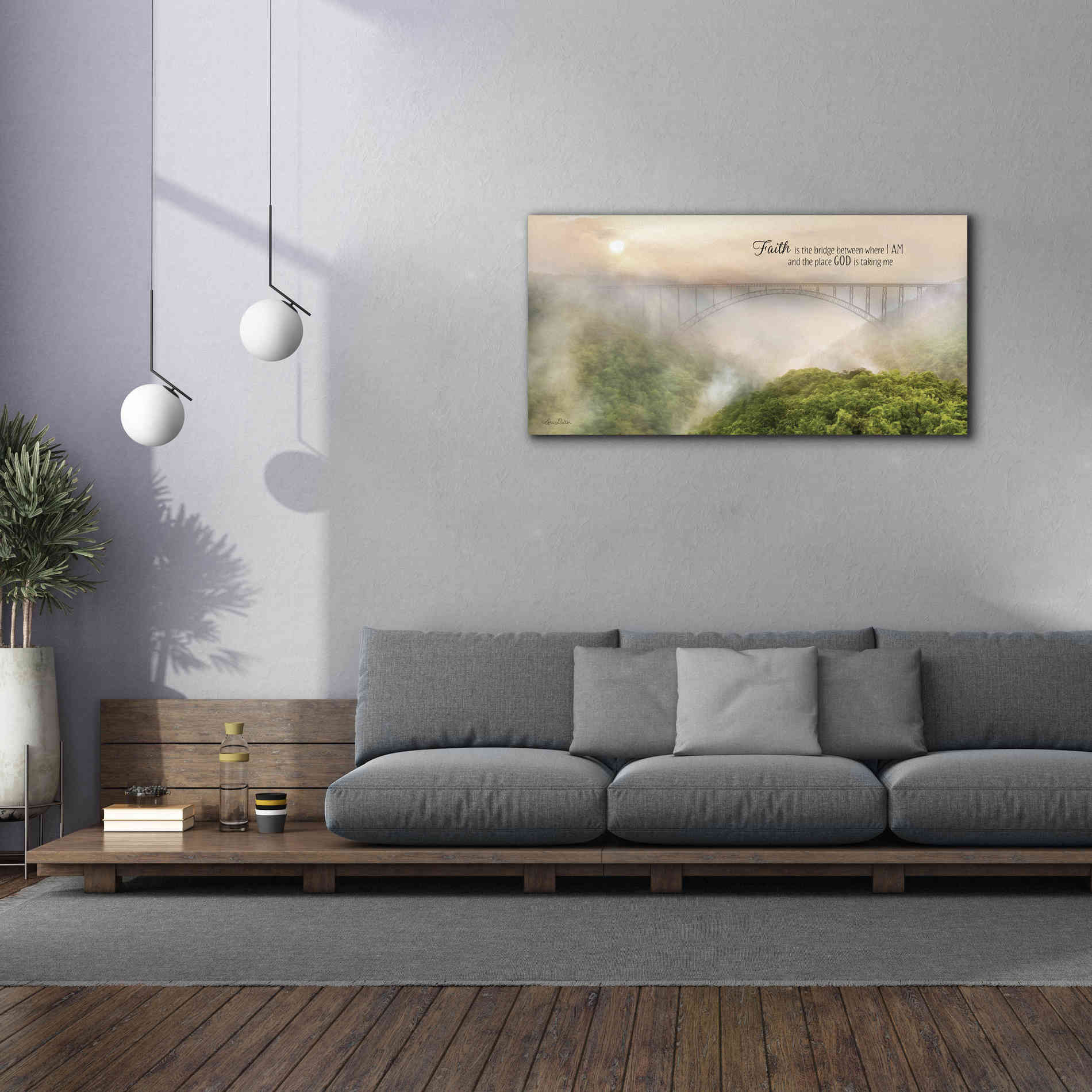 'Faith is the Bridge' by Lori Deiter, Canvas Wall Art,60 x 30