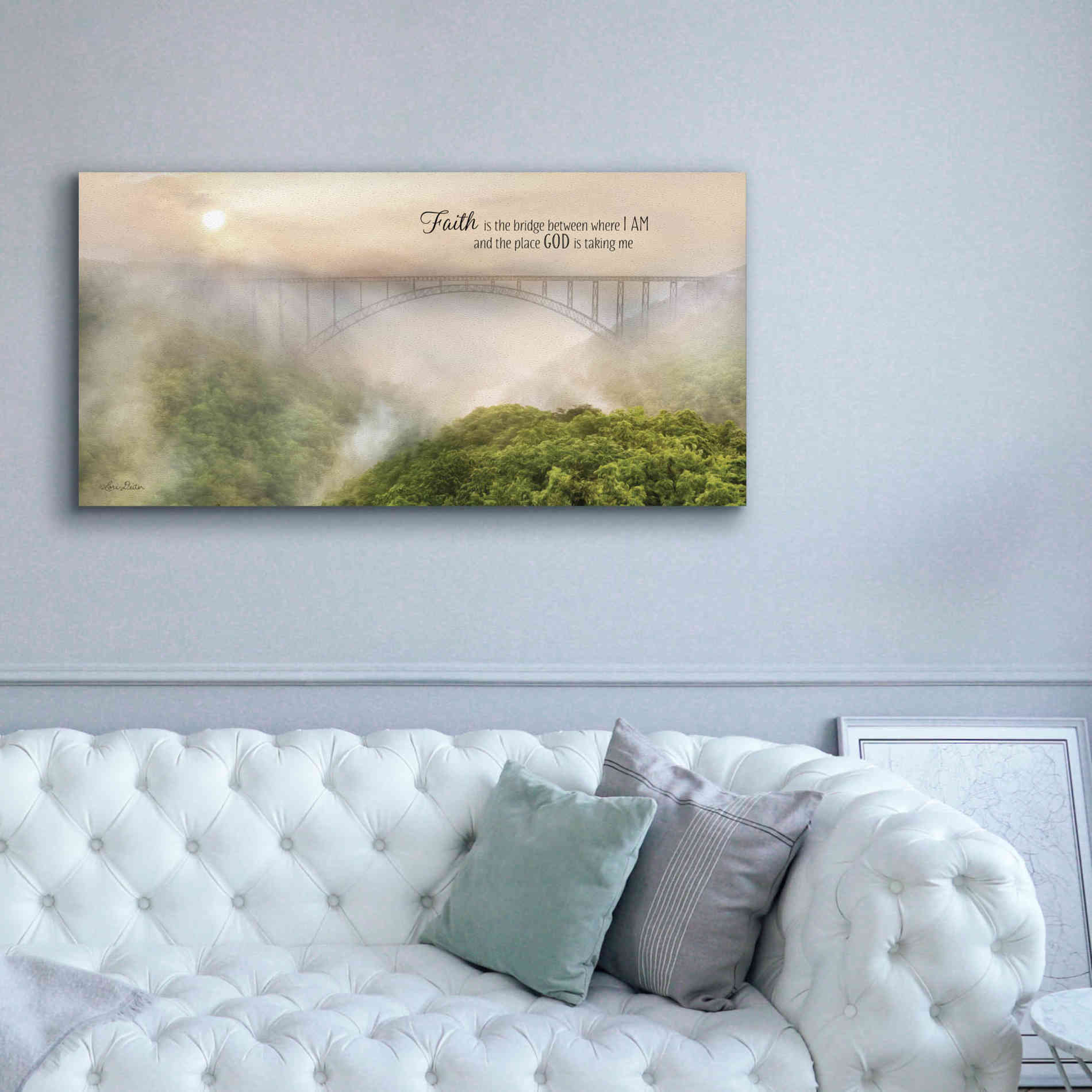 'Faith is the Bridge' by Lori Deiter, Canvas Wall Art,60 x 30