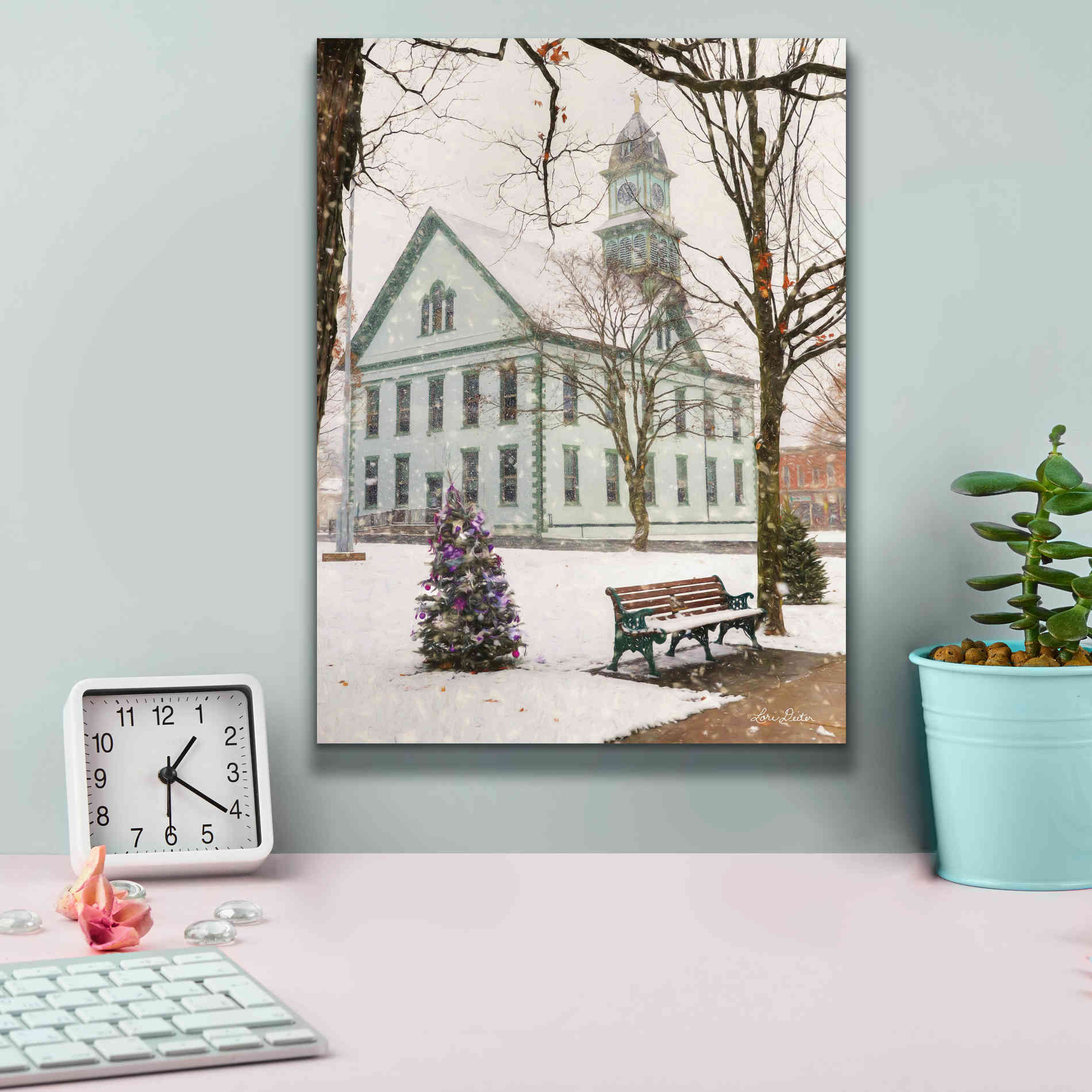 'Christmas in Coudersport' by Lori Deiter, Canvas Wall Art,26 x 30