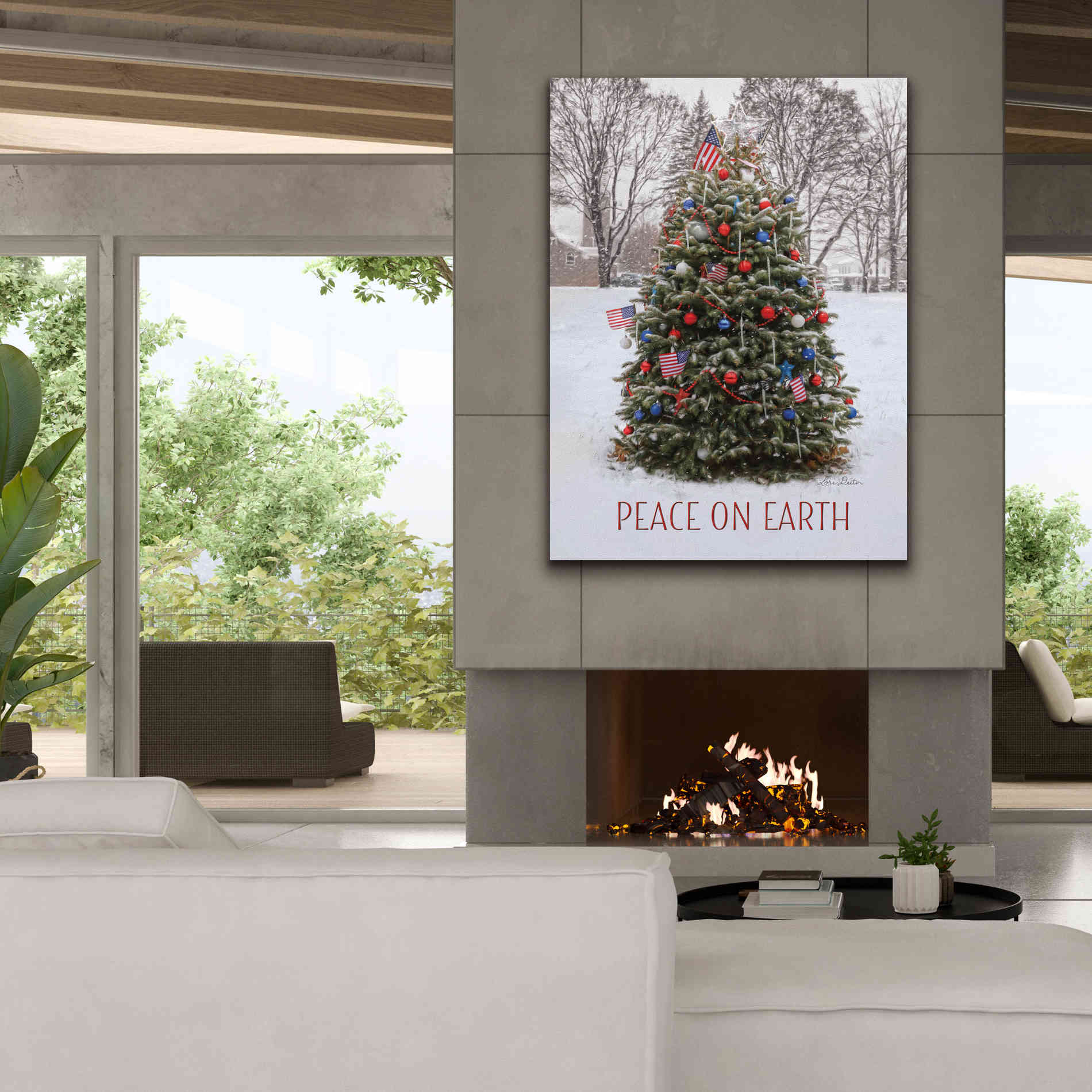 'Peace on Earth Tree' by Lori Deiter, Canvas Wall Art,40 x 54