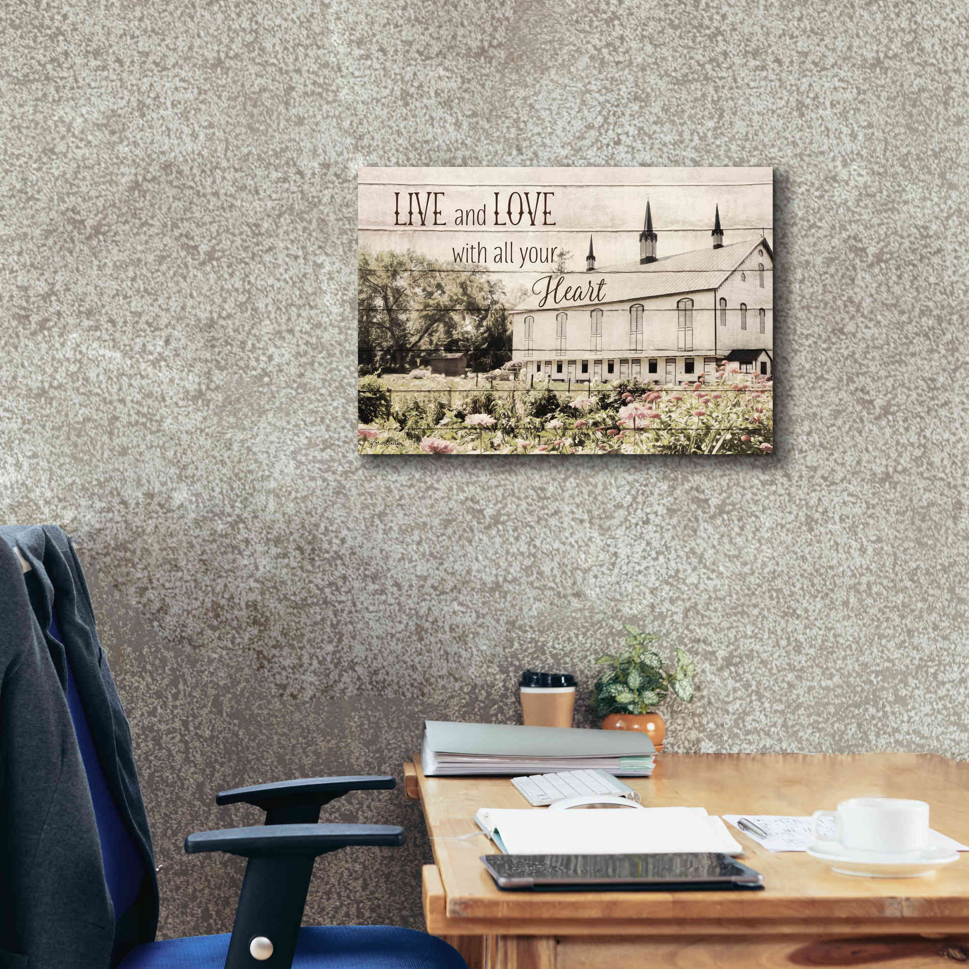 'Live and Love Barn' by Lori Deiter, Canvas Wall Art,26 x 18