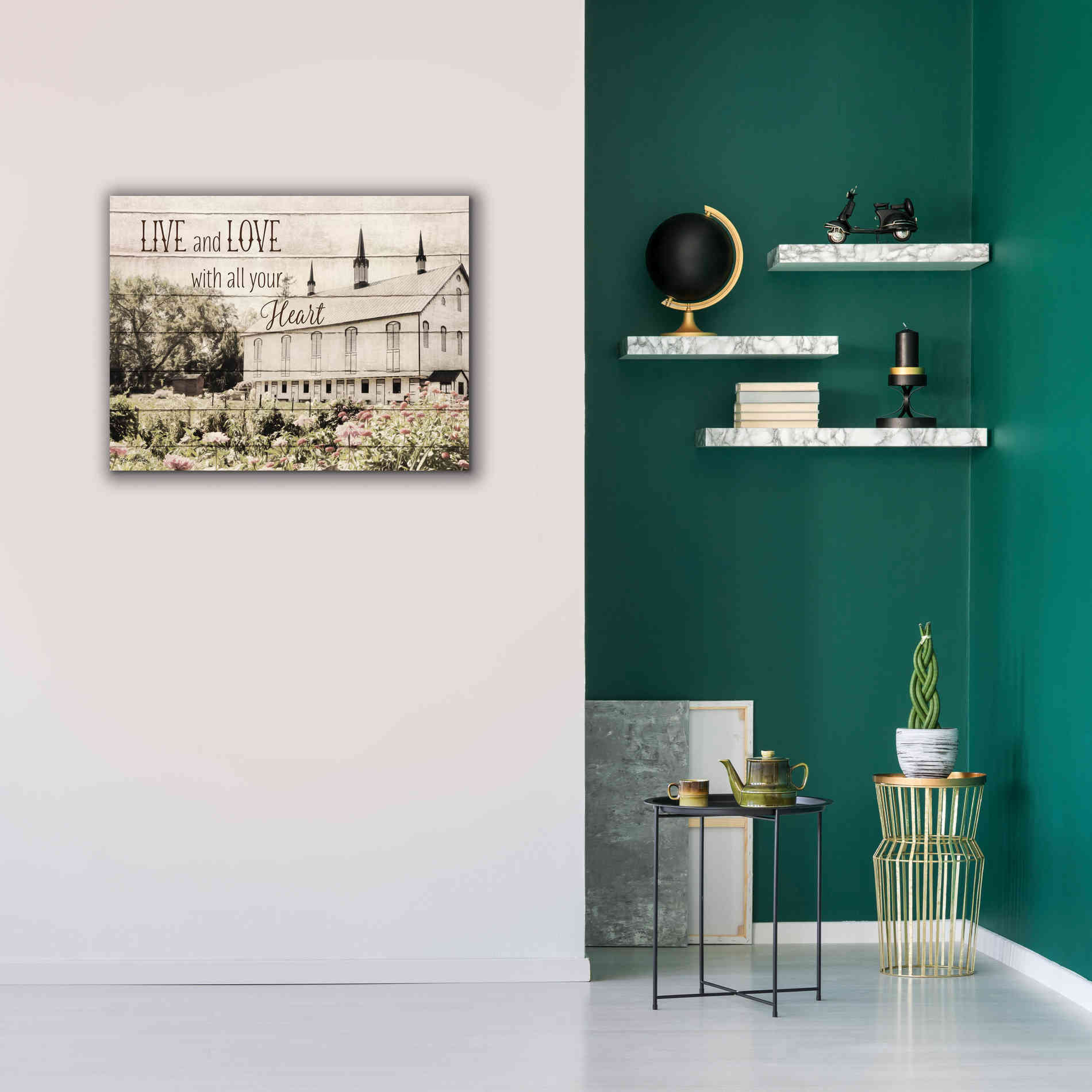 'Live and Love Barn' by Lori Deiter, Canvas Wall Art,34 x 26